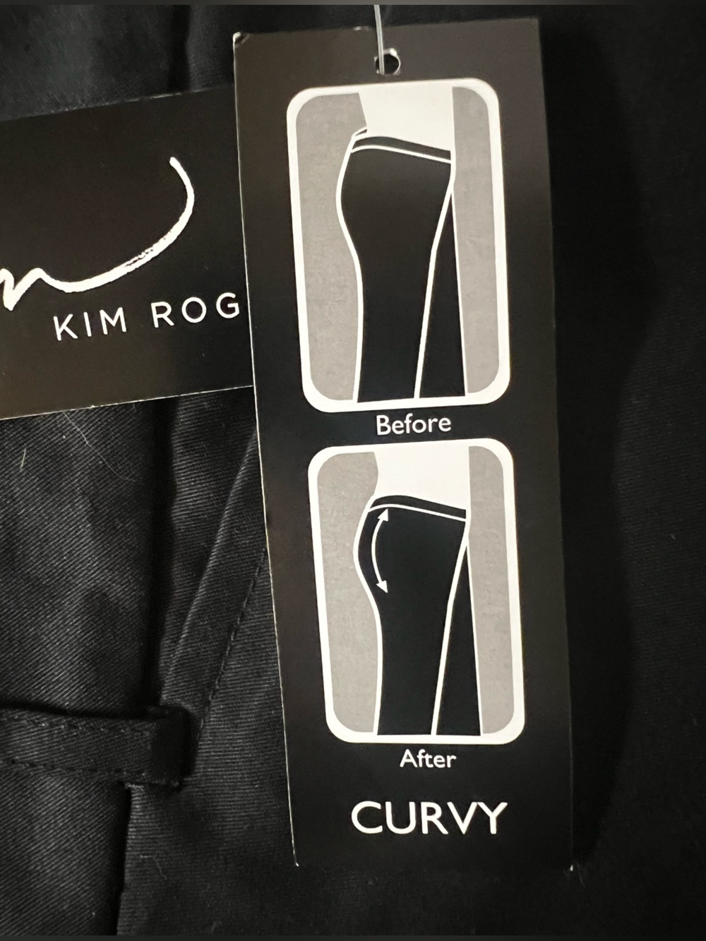 KIM ROGERS BLACK SIZE 14 CURVY STRAIGHT LEG PANTS. SITS AT WAIST. TUMMY PANEL - Picture 6 of 11